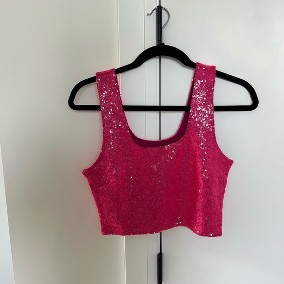 Commando Sequin Crop Top in Commando Pink - Picture 6 of 16